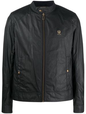 Belstaff logo-print zipped jacket - Blue