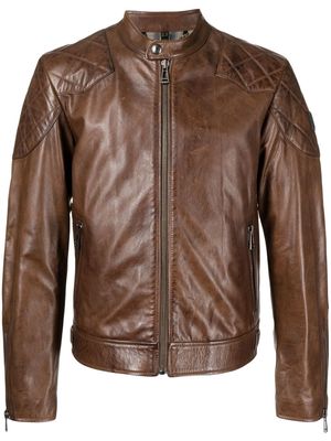 Belstaff Outlaw leather jacket - SADDLE BROWN