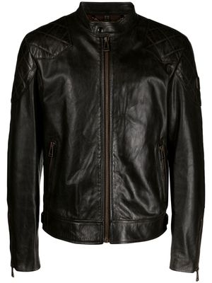 Belstaff stand-up collar leather jacket - Black
