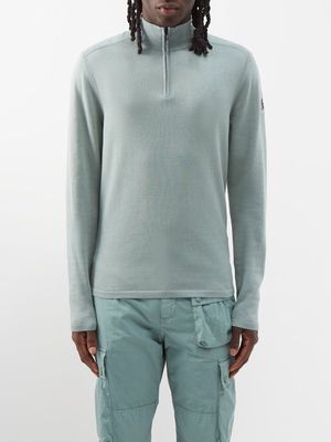 Belstaff - Stander Pima Cotton Quarter-zip Sweater - Mens - Green