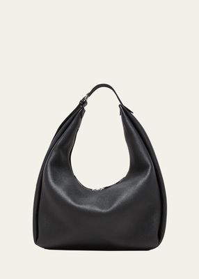 Belt Pebble-Grain Leather Hobo Bag