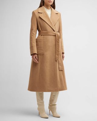 Belted Cashmere-Blend Coat