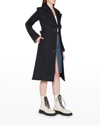 Belted Cotton Canvas Trench Coat