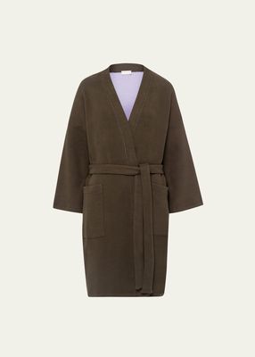 Belted Double-Face Cotton Robe