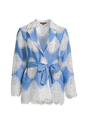 Belted Lace-Appliqued Heritage Blazer