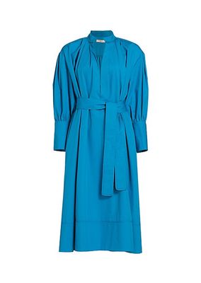 Belted Long-Sleeve Midi-Dress