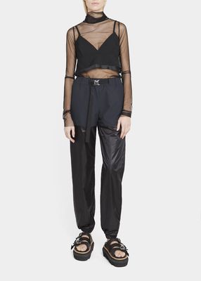 Belted Nylon Track Pants