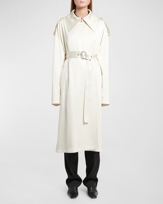 Belted Satin Trench Coat