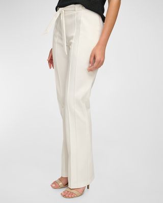 Belted Seamed Luxe Tech Pants