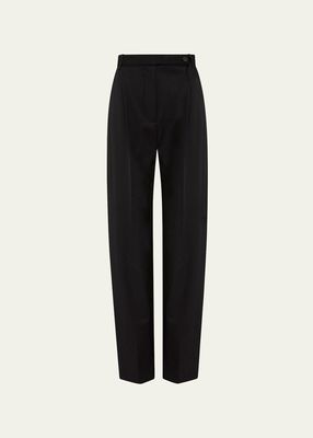 Belted Straight-Leg Pants