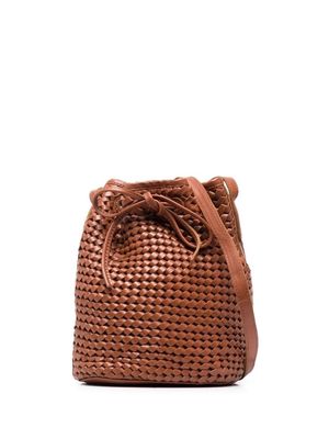 BEMBIEN interwoven leather bucket bag - Brown