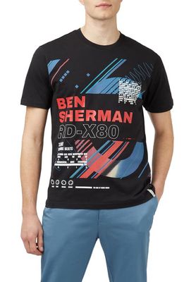 Ben Sherman 1980s Organic Cotton Graphic T-Shirt in Black