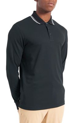 Ben Sherman 360 Motion Long Sleeve Polo Shirt in Black