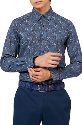 Ben Sherman Art Nouveau Button-Up Shirt in Dark Navy