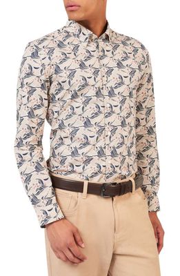 Ben Sherman Art Nouveau Button-Up Shirt in Fog 