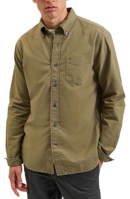 Ben Sherman Beatnik Garment Dyed Button-Down Shirt in Military