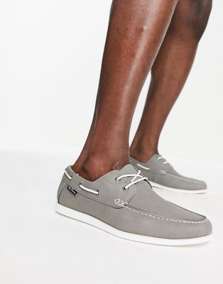 Ben Sherman casual boat shoes in gray