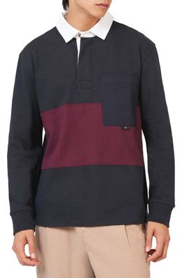 Ben Sherman Colorblock Utility Cotton Rugby Shirt in Black