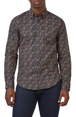 Ben Sherman Floral Cotton Button-Down Shirt in Camouflage