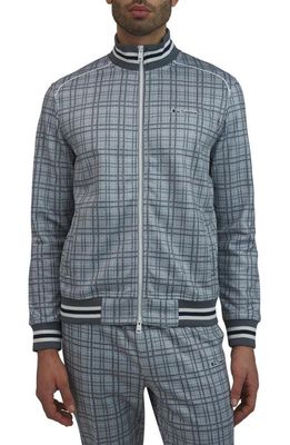 Ben Sherman Glen Plaid Track Jacket in Grey