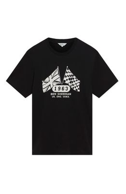 Ben Sherman Heritage Flag Organic Cotton Graphic T-Shirt in Black