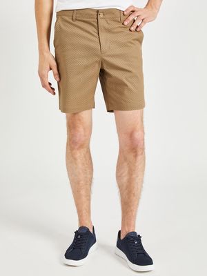 Ben Sherman Men's Essex Printed Chino Shorts in Khaki