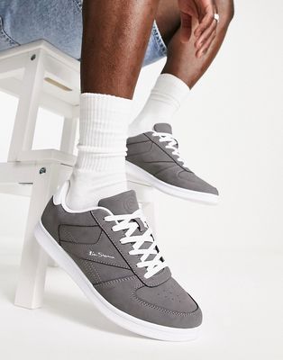 Ben Sherman minimal lace up sneakers in gray