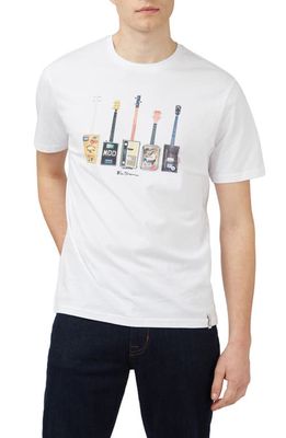 Ben Sherman Misfit Guitars Organic Cotton Graphic T-Shirt in White