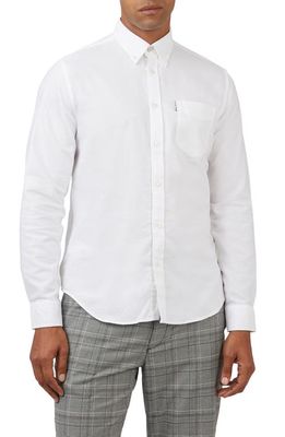 Ben Sherman Organic Cotton Button-Down Oxford Shirt in White