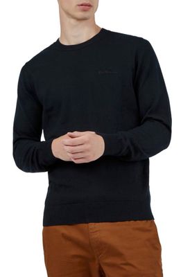 Ben Sherman Regular Fit Merino Wool Blend Sweater in Black 