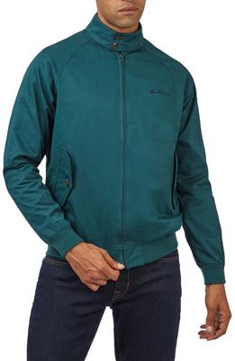 Ben Sherman Signature Harrington Cotton Jacket in Ocean Green