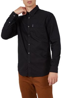 Ben Sherman Signature Organic Cotton Button-Down Oxford Shirt in Black