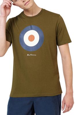 Ben Sherman Signature Target Logo Graphic T-Shirt in Khaki