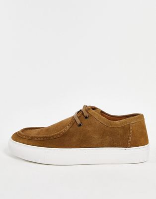 Ben Sherman smart leather penny loafers in bordeaux-Red