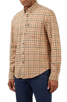 Ben Sherman Tattersall Check Button-Down Shirt in Fawn