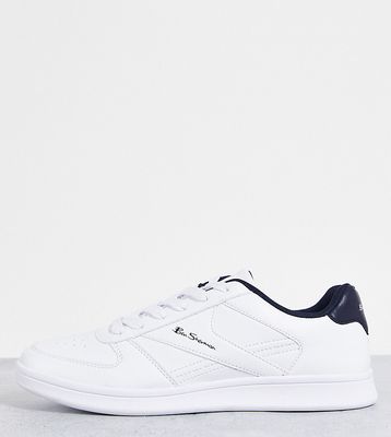 Ben Sherman Wide Fit minimal lace-up sneakers in white