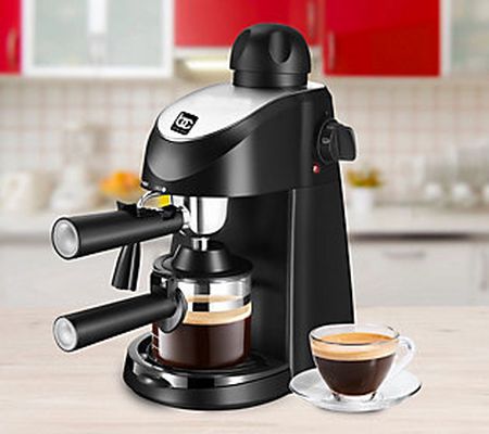 Bene Casa 4-Cup Espresso Maker with Milk Frothe r