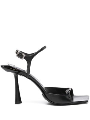 Benedetta Bruzziches 90mm crystal-buckle leather sandals - Black