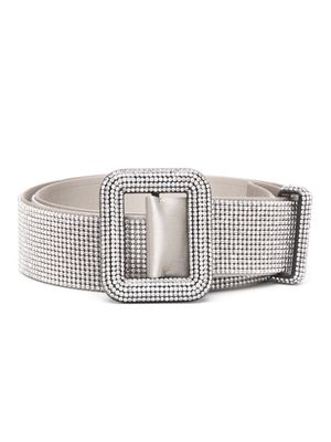 Benedetta Bruzziches crystal-embellished satin-finish belt - Silver