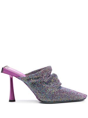 Benedetta Bruzziches crystal embellished square toe mules - Purple