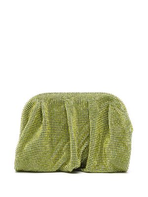 Benedetta Bruzziches rhinestone-embellished draped clutch bag - Green
