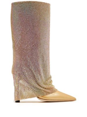 Benedetta Bruzziches Virginia 105mm rhinestone-embellished boots - Gold
