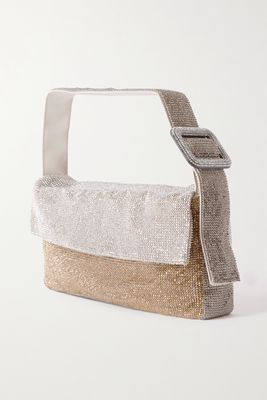 Benedetta Bruzziches - Vitty Large Two-tone Crystal-embellished Satin Shoulder Bag - Gold