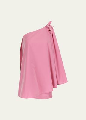 Benedicte One-Shoulder Cape Mini Dress