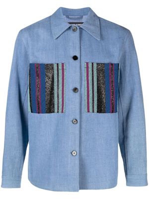 Benjamin Benmoyal contrast-pocket shirt - Blue