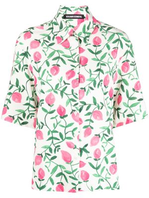 Benjamin Benmoyal floral-print cotton-linen shirt - Neutrals