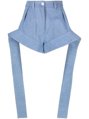 Benjamin Benmoyal high-waisted cotton shorts - Blue