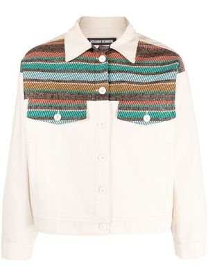 Benjamin Benmoyal stripe-detailing shirt jacket - Neutrals