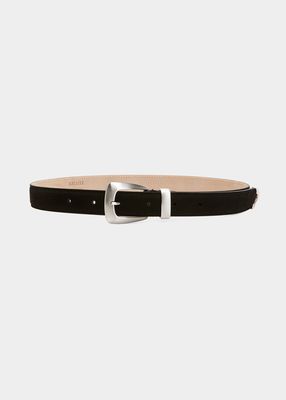 Benny Silver Buckle Leather Belt