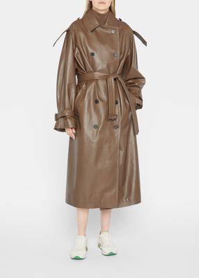 Benzy Leather Trench Coat